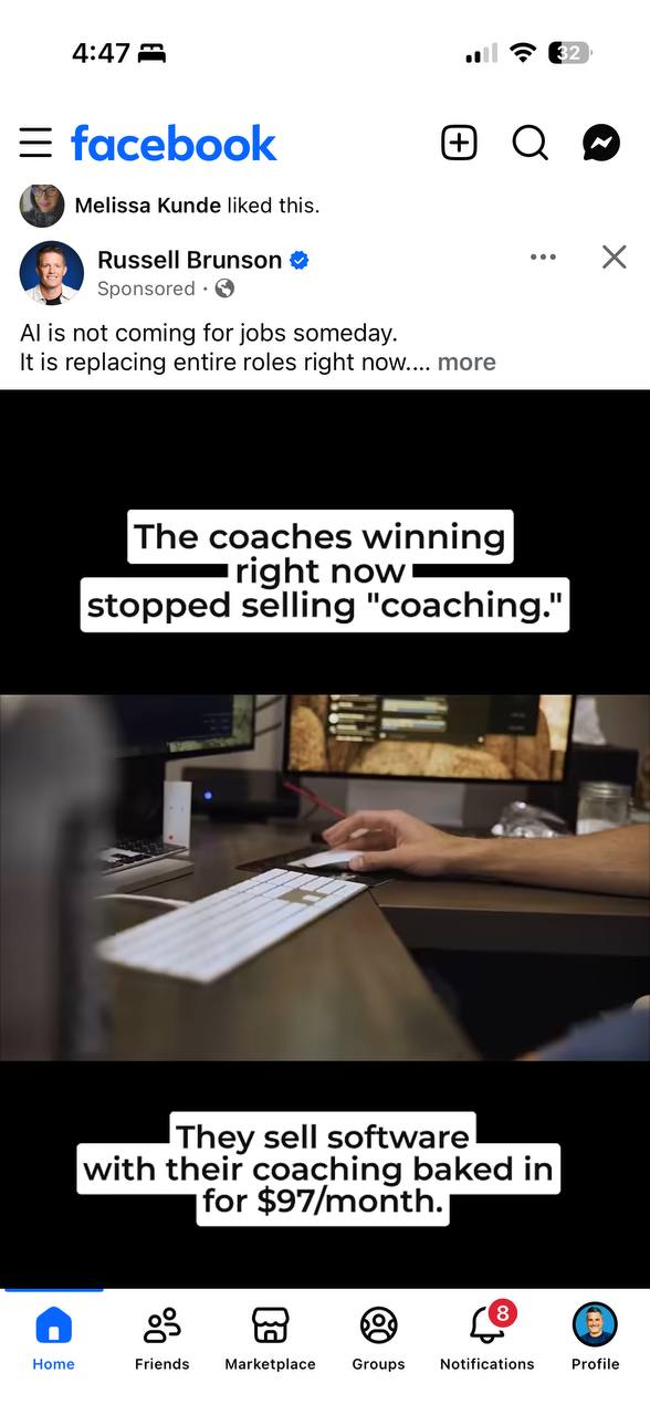 Facebook ad as seen on mobile