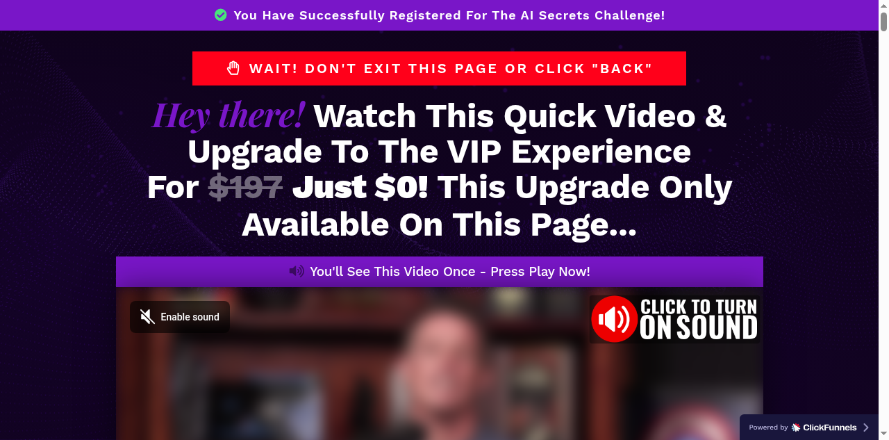 VIP upsell hero